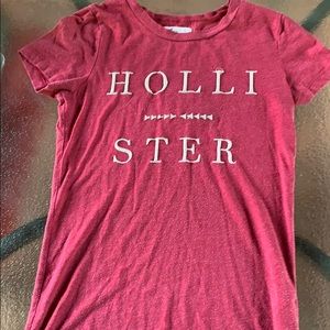 red tee shirt from hollister